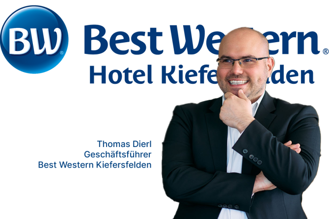 Thomas Dierl ist der Geschäftsführer des Best Western Kiefersfelden und bringt 26 Jahre Erfahrung in der IT Branche und als Unternehmensberater sowie Geschäftsführer von Hotel Betreibergesellschaften mit.